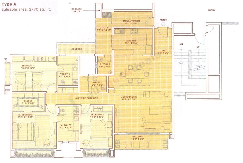p-bay-fp-3bed Three bedroom Unit in Raheja Pebble Bay